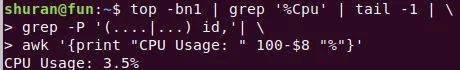 check cpu usage with top