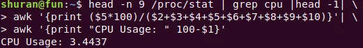 head command for /proc/stat
