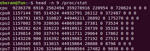proc/stat command output
